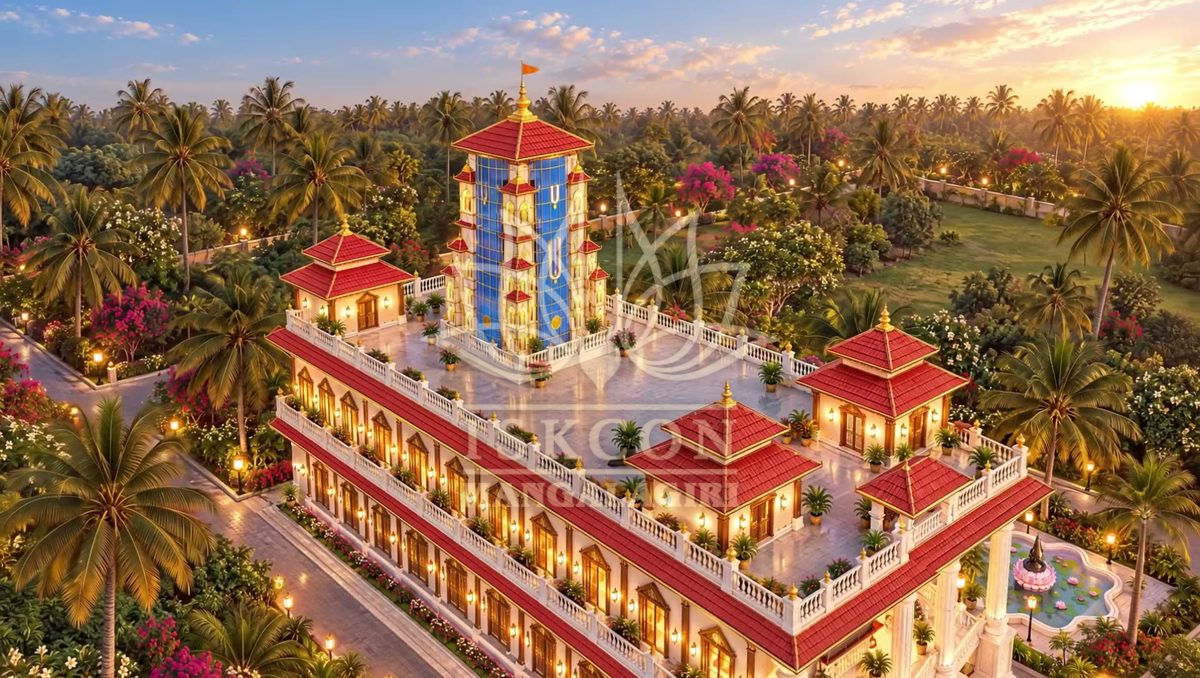 A radiant gopuram of light